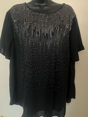 torrid Black Sequin-Embellished Women's Blouse